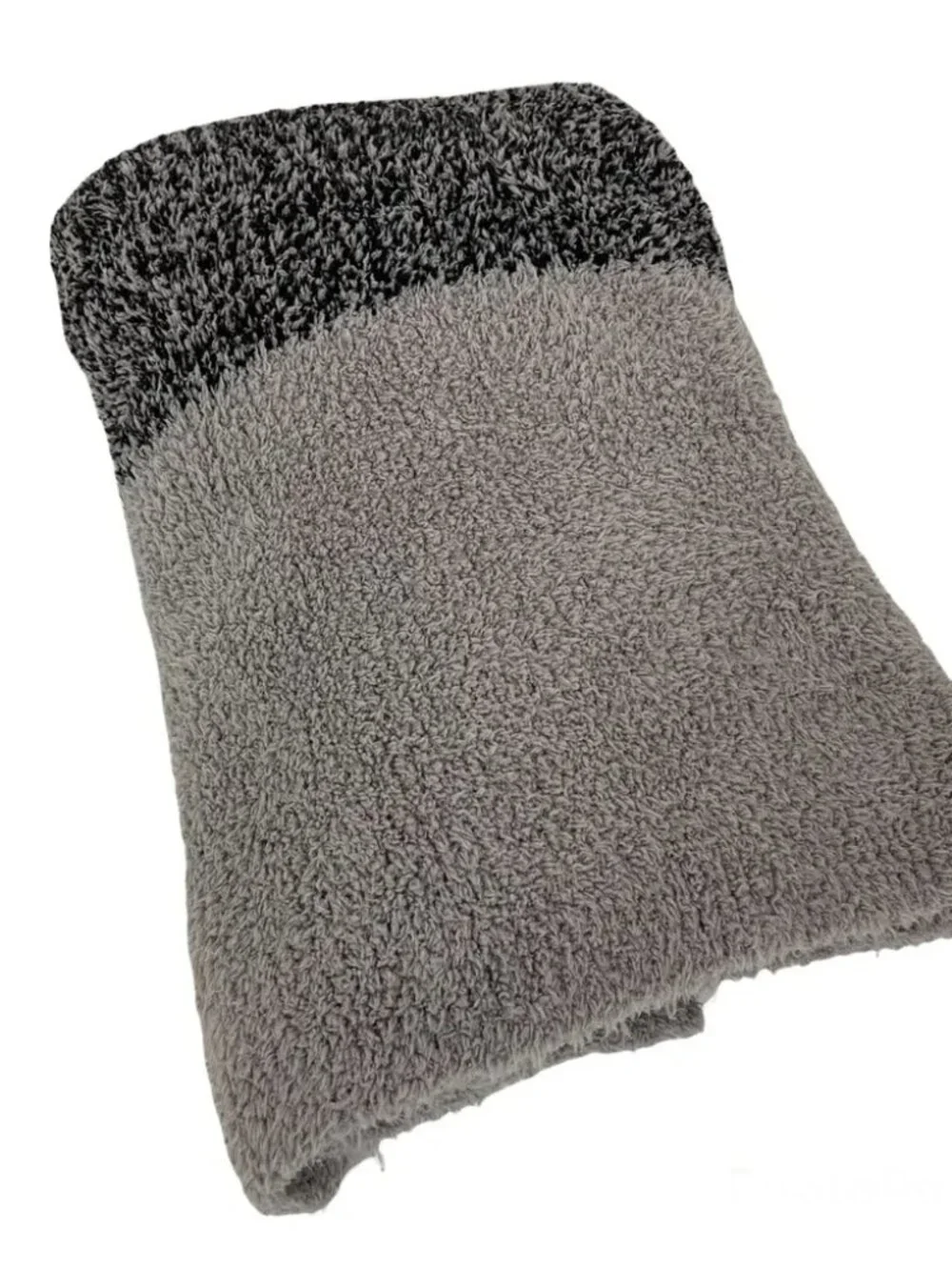 Barefoot Dreams Luxe Heathered Stripe Throw Blanket PEWTER BLACK